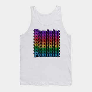 Retro Feminist Rainbow Design - Girl Power Queer Tank Top